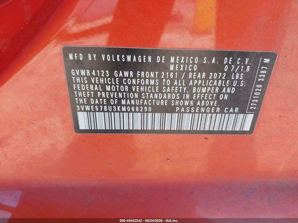 3VWE57BU3KM068290 2019 VOLKSWAGEN JETTA photo no. 9