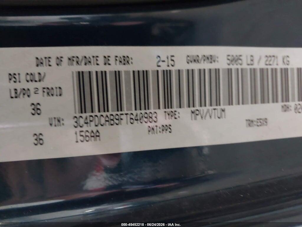 3C4PDCAB9FT640983 2015 DODGE JOURNEY photo no. 9