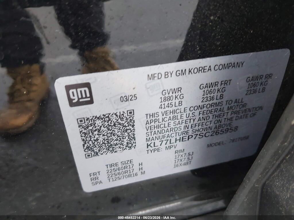 KL77LHEP7SC265958 2025 CHEVROLET TRAX photo no. 9
