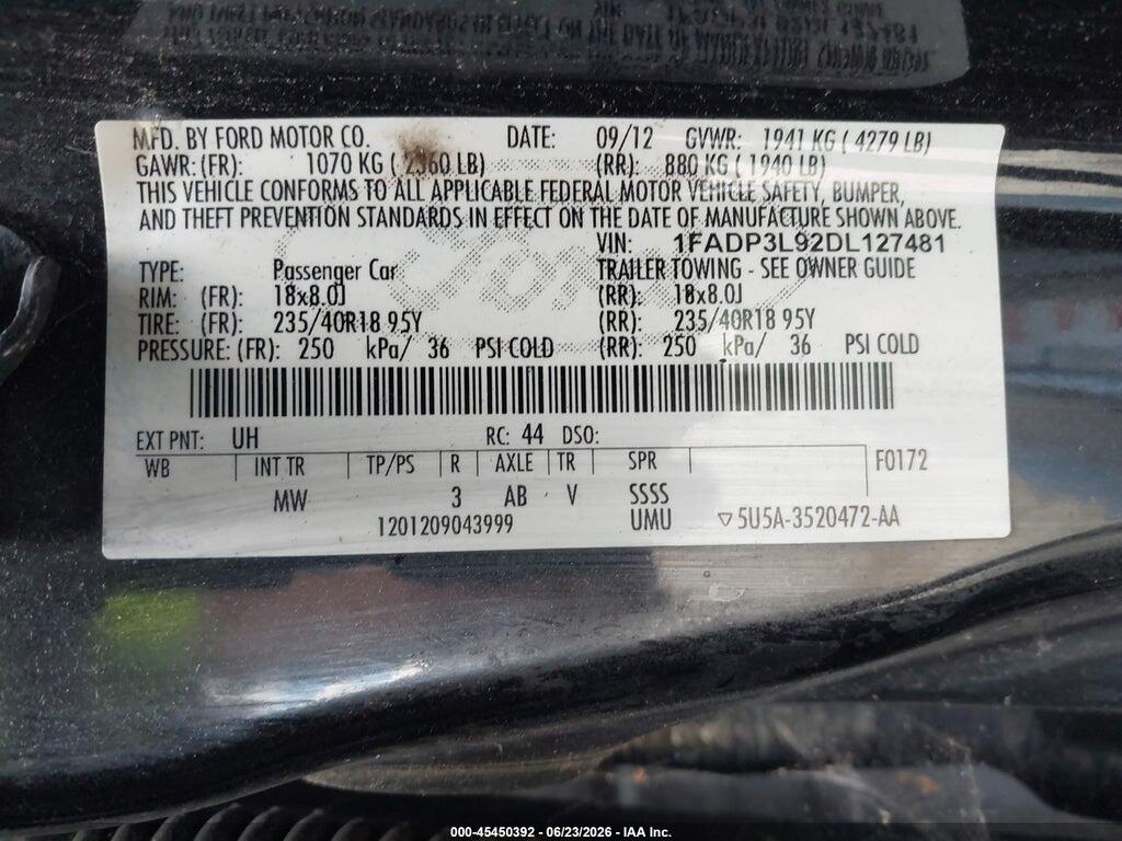1FADP3L92DL127481 2013 FORD FOCUS ST photo no. 9