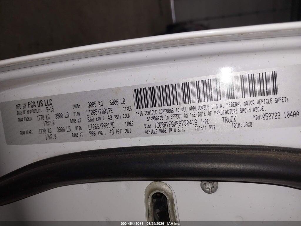 1C6RR7FGXFS730416 2015 RAM 1500 photo no. 9