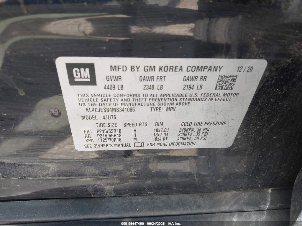 KL4CJESB4MB341086 2021 BUICK ENCORE photo no. 9
