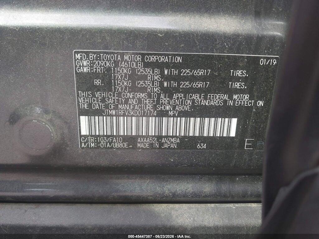 JTMW1RFV3KD017174 2019 TOYOTA RAV4 photo no. 9