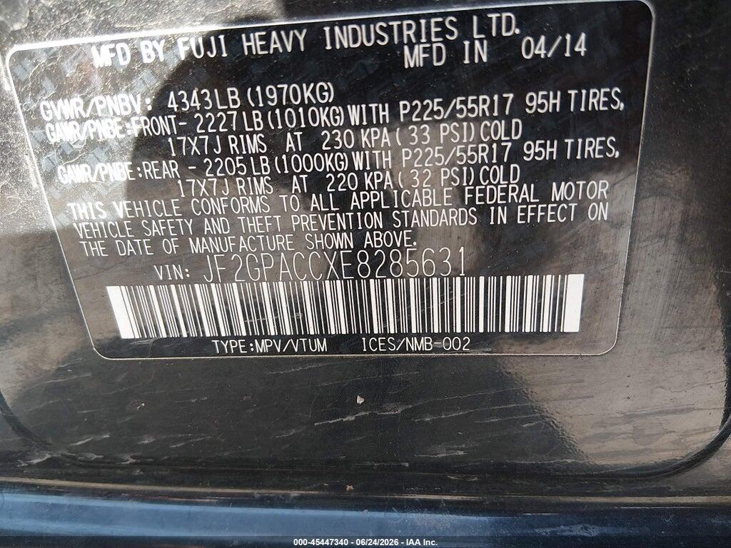 JF2GPACCXE8285631 2014 SUBARU XV CROSSTREK photo no. 9