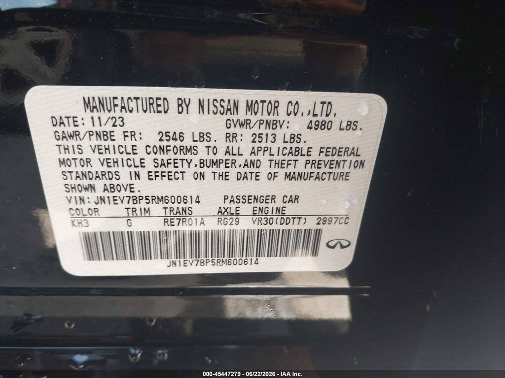 JN1EV7BP5RM600614 2024 INFINITI Q50 photo no. 9