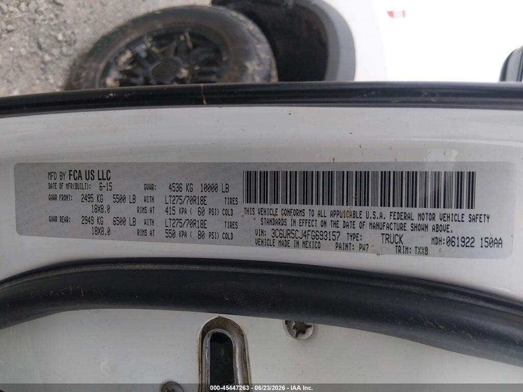 3C6UR5CJ4FG693157 2015 RAM 2500 photo no. 9