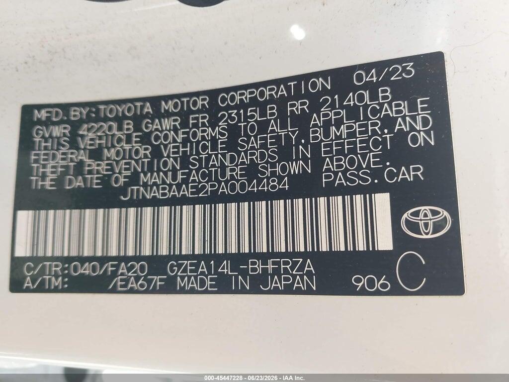 JTNABAAE2PA004484 2023 TOYOTA GR COROLLA photo no. 9