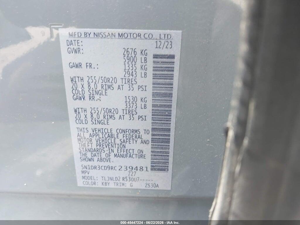 5N1DR3CD9RC239481 2024 NISSAN PATHFINDER photo no. 9