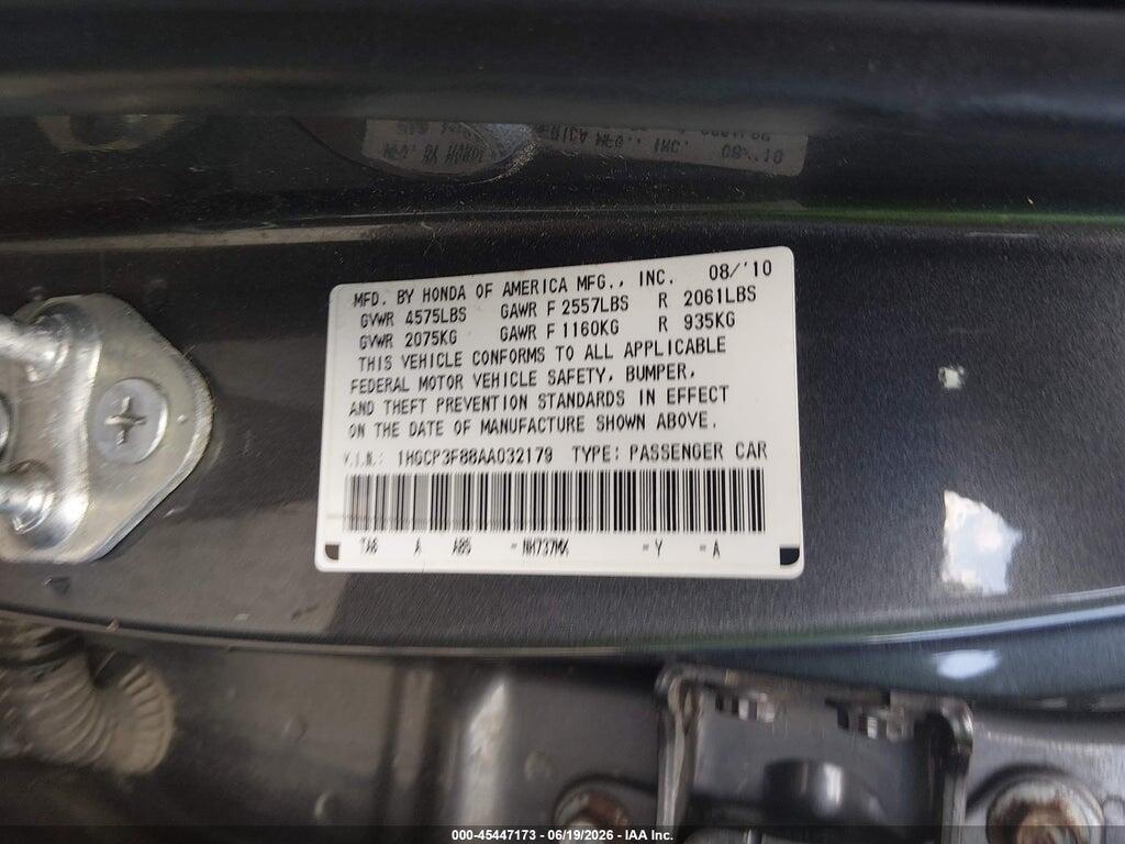 1HGCP3F88AA032179 2010 HONDA ACCORD photo no. 9