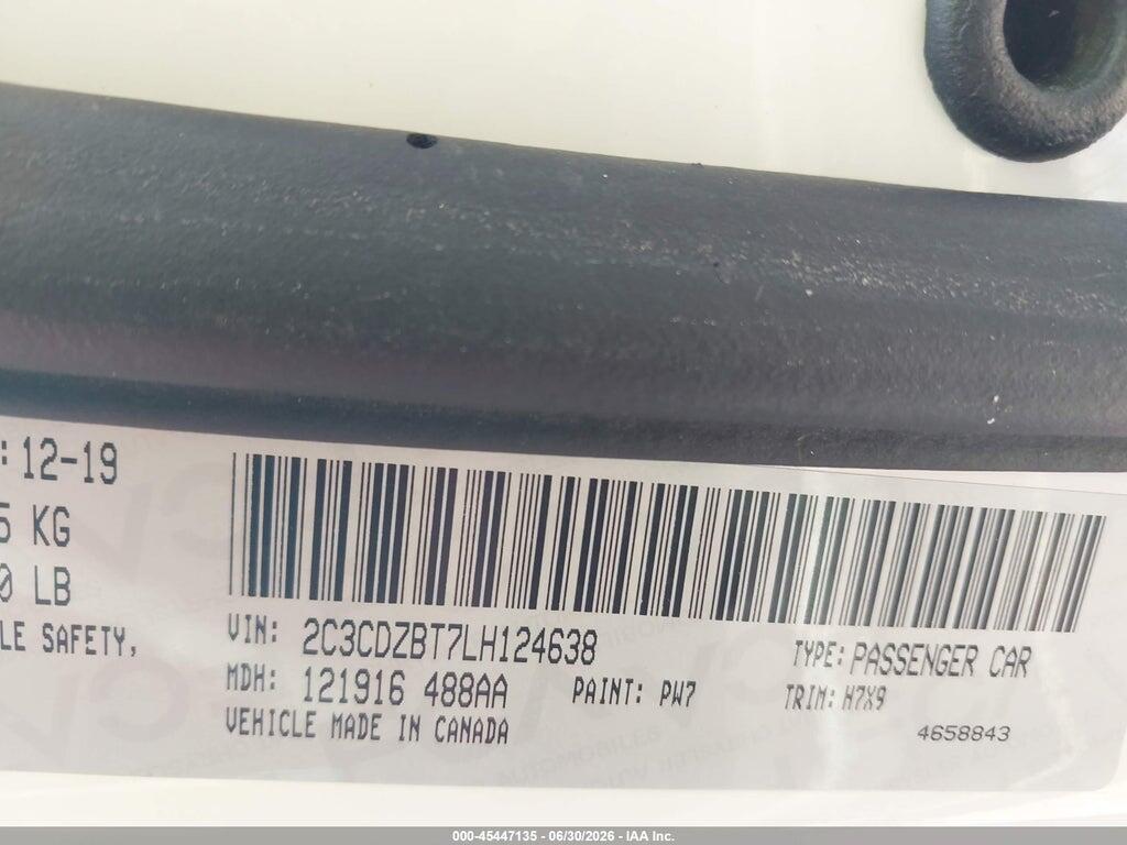 2C3CDZBT7LH124638 2020 DODGE CHALLENGER photo no. 9