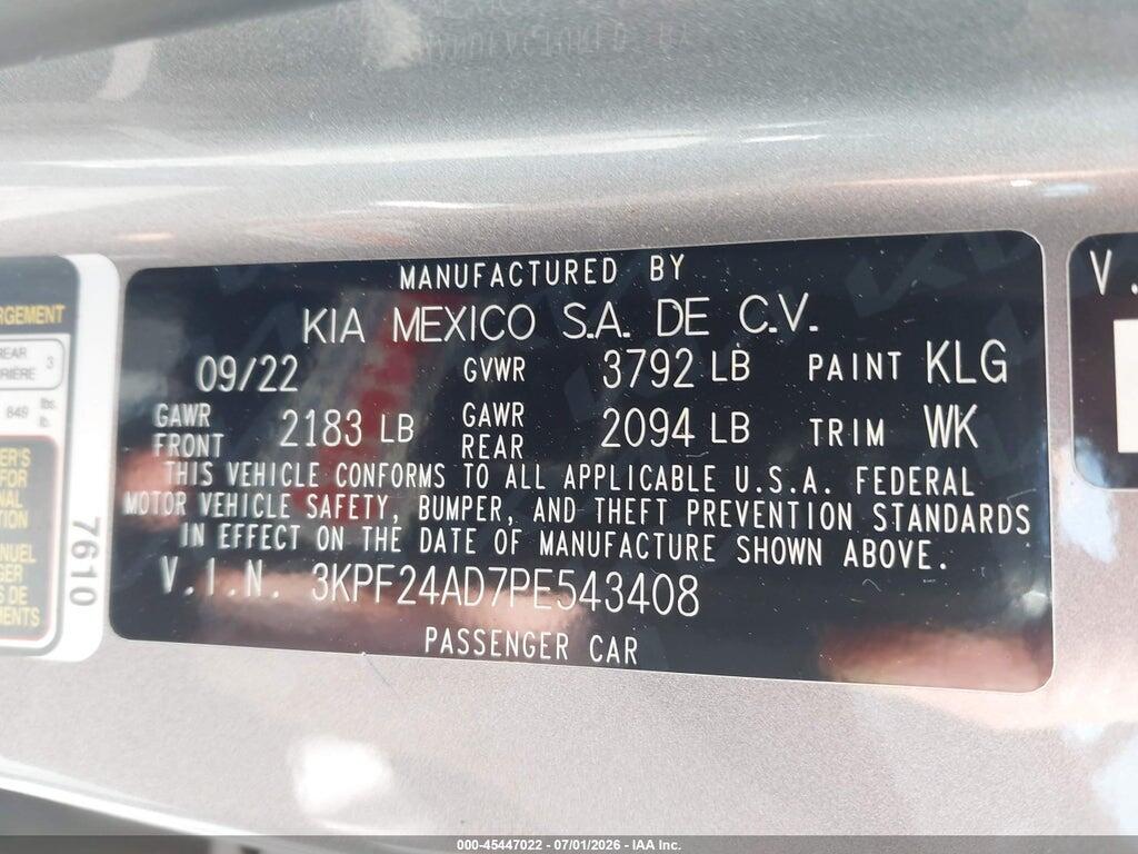 3KPF24AD7PE543408 2023 KIA FORTE photo no. 9