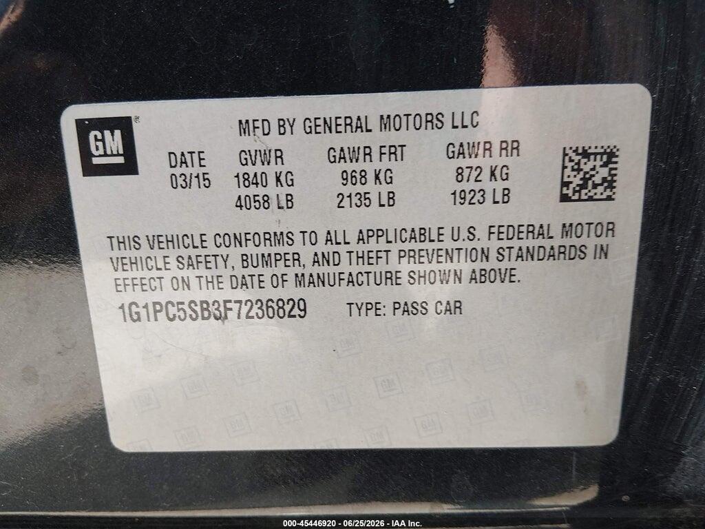 1G1PC5SB3F7236829 2015 CHEVROLET CRUZE photo no. 9