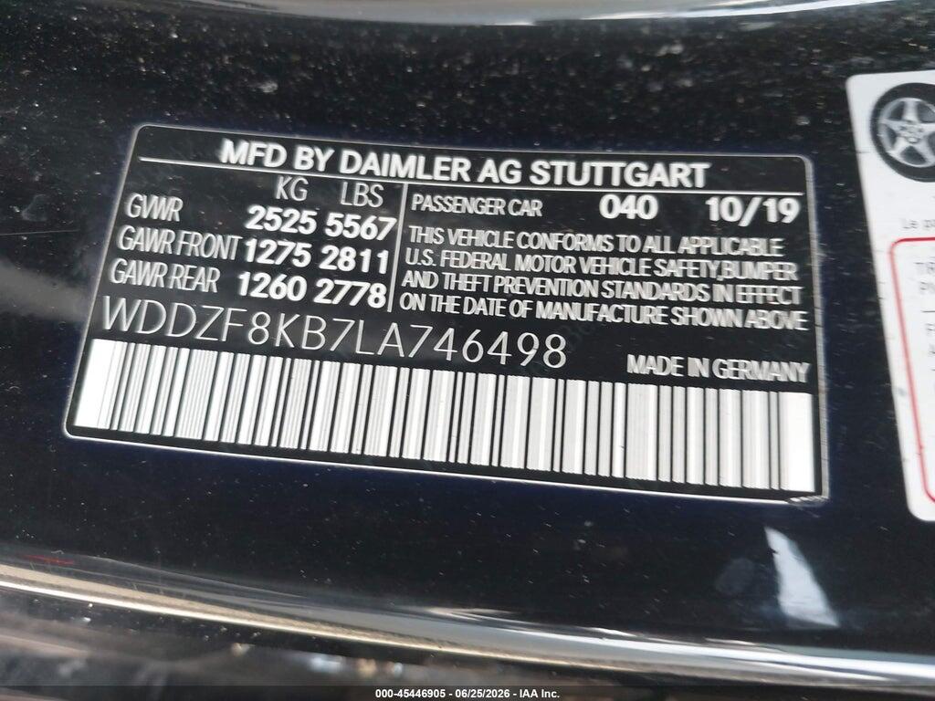 WDDZF8KB7LA746498 2020 MERCEDES-BENZ AMG E 63 photo no. 9
