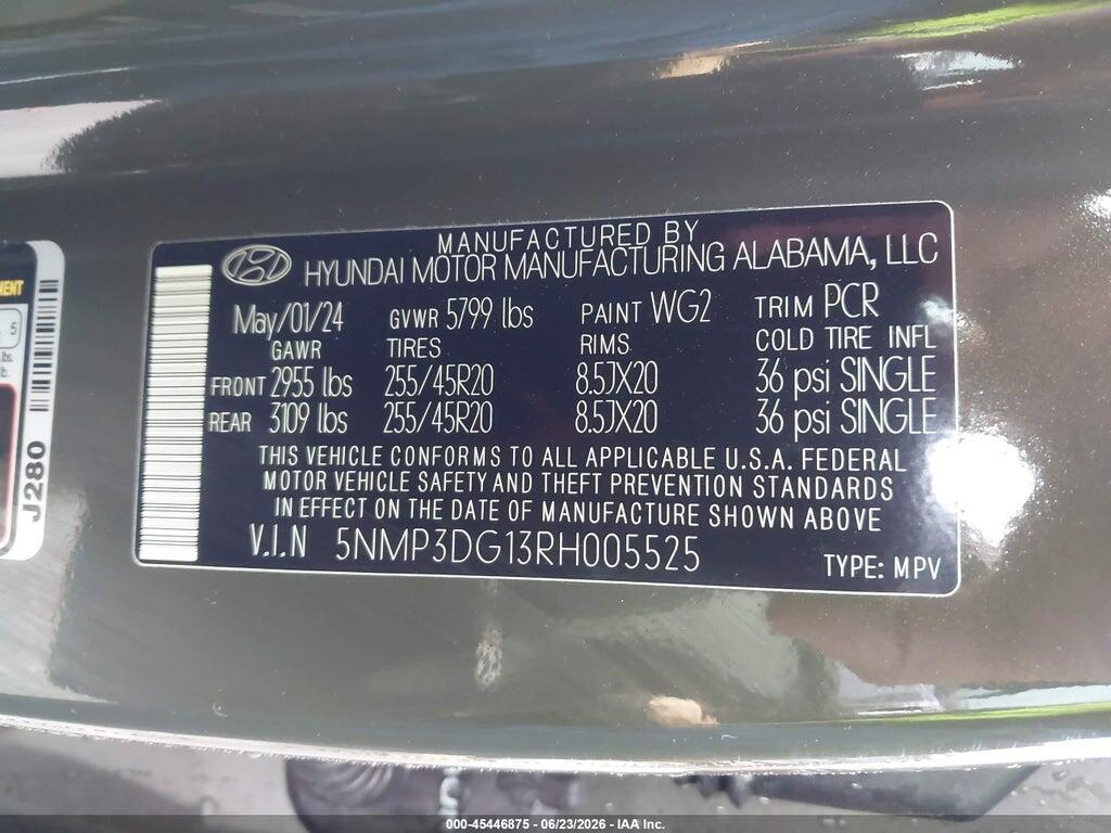 5NMP3DG13RH005525 2024 HYUNDAI SANTA FE HYBRID photo no. 9