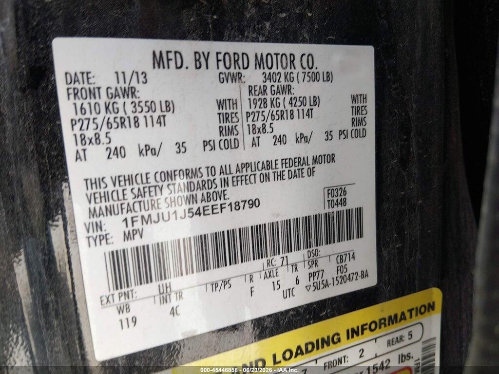 1FMJU1J54EEF18790 2014 FORD EXPEDITION photo no. 9