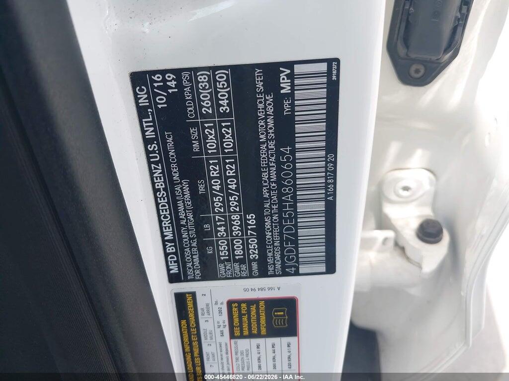 4JGDF7DE5HA860654 2017 MERCEDES-BENZ GLS 550 photo no. 9