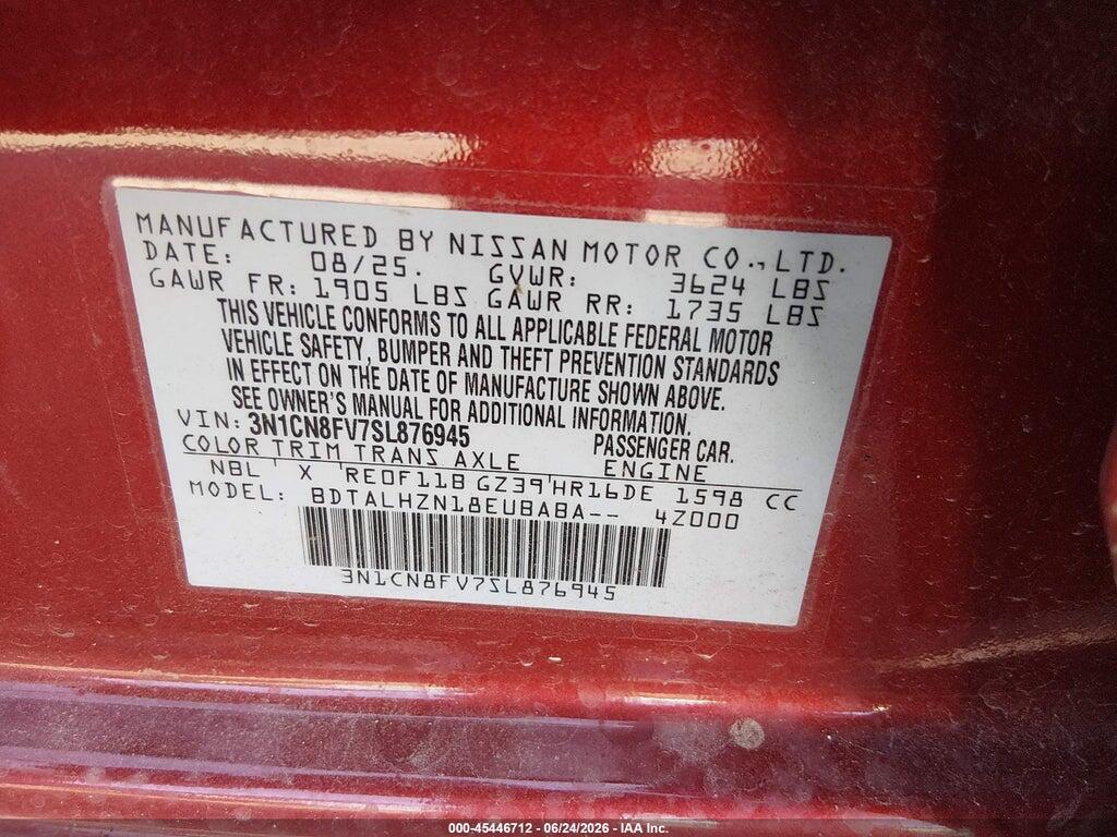 3N1CN8FV7SL876945 2025 NISSAN VERSA photo no. 9