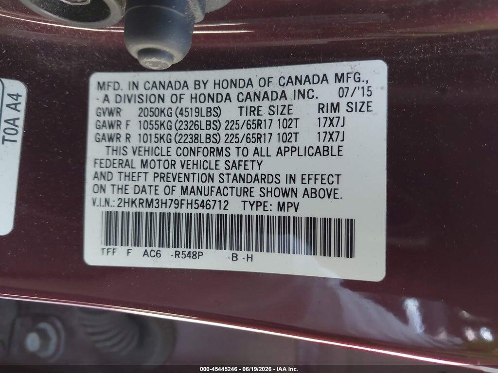 2HKRM3H79FH546712 2015 HONDA CR-V photo no. 9