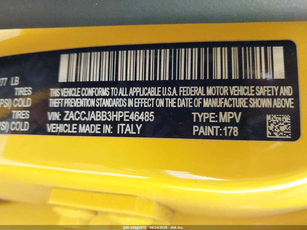 ZACCJABB3HPE46485 2017 JEEP RENEGADE photo no. 9