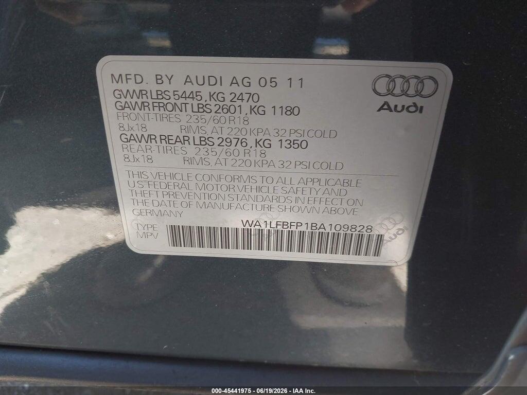 WA1LFBFP1BA109828 2011 AUDI Q5 photo no. 9