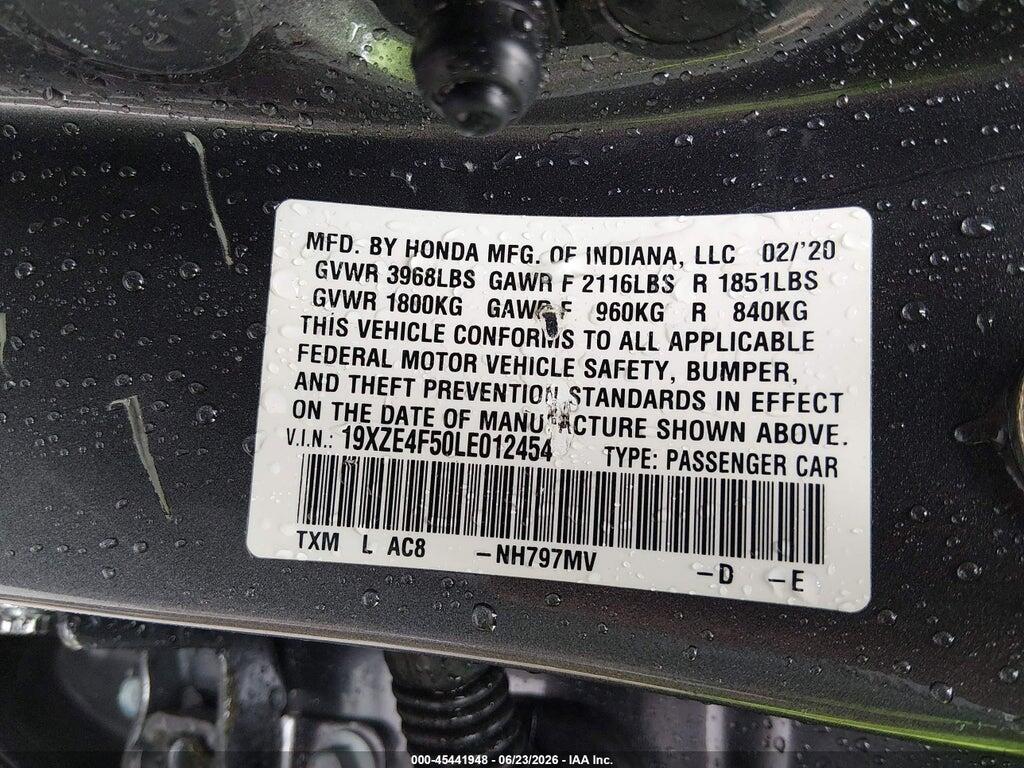 19XZE4F50LE012454 2020 HONDA INSIGHT photo no. 9
