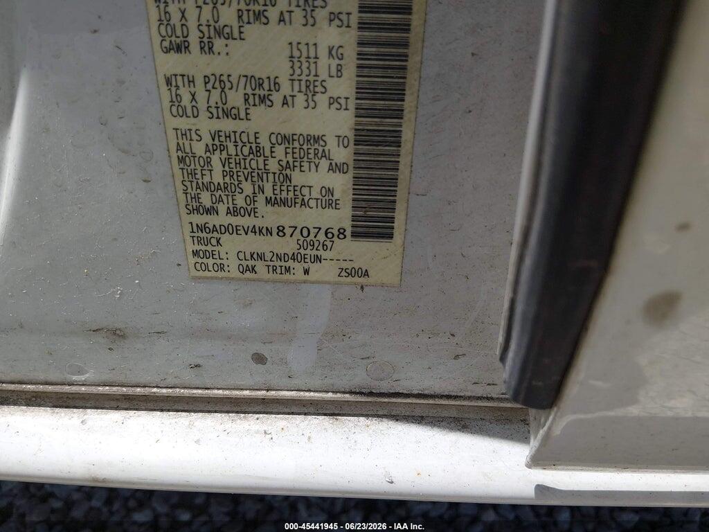 1N6AD0EV4KN870768 2019 NISSAN FRONTIER photo no. 9