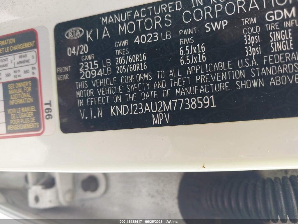 KNDJ23AU2M7738591 2021 KIA SOUL photo no. 9