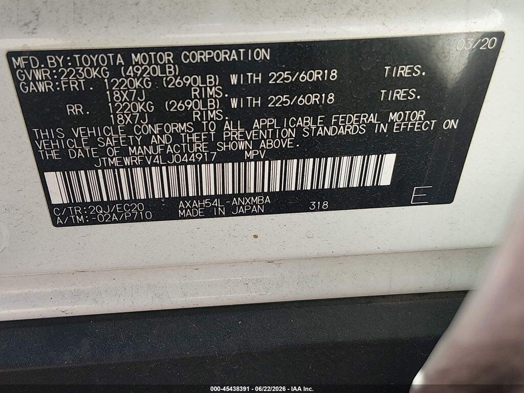 JTMEWRFV4LJ044917 2020 TOYOTA RAV4 HYBRID photo no. 9