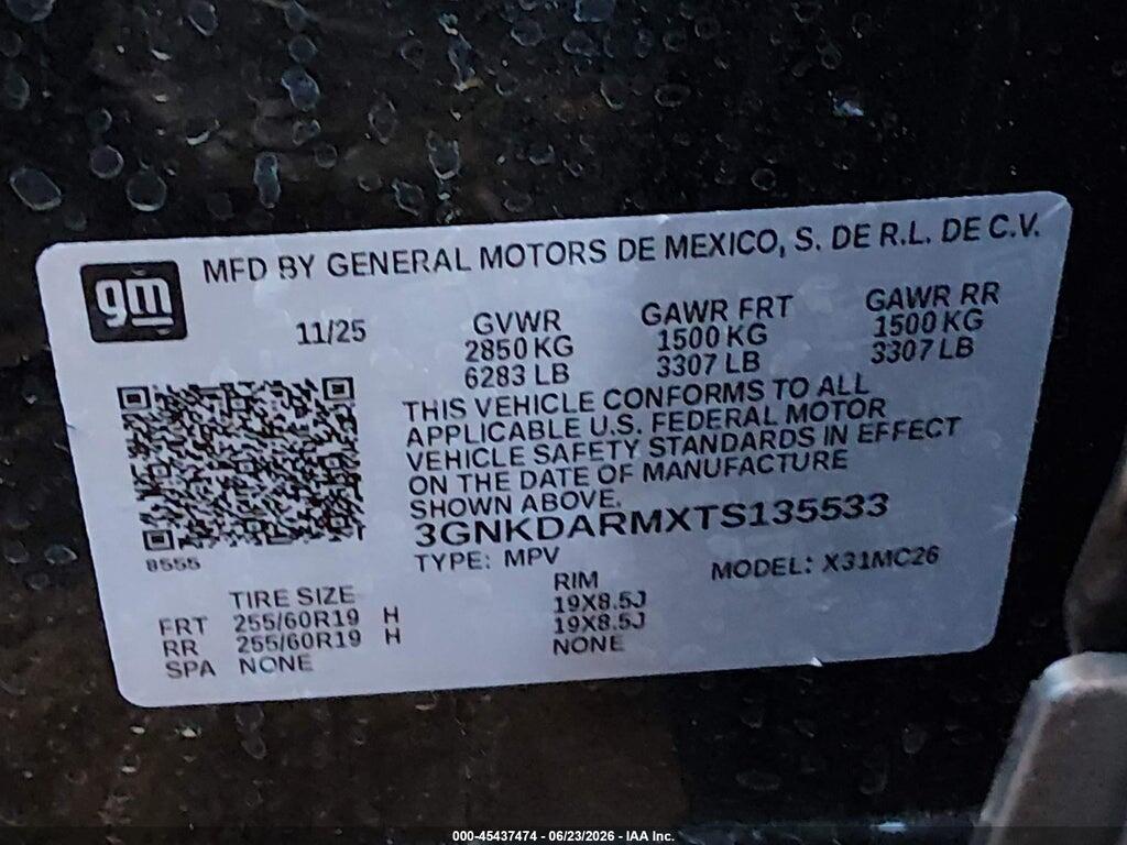 3GNKDARMXTS135533 2026 CHEVROLET BLAZER EV photo no. 9