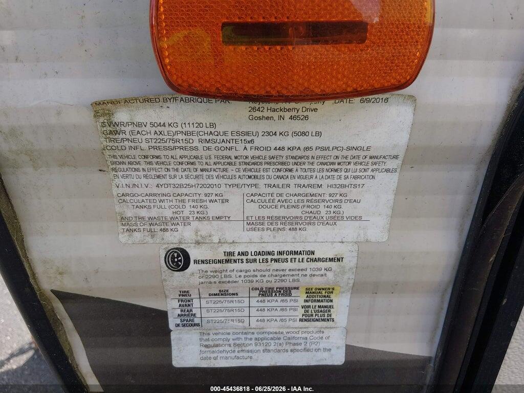 4YDT32B25H7202010 2017 KEYSTONE RV OTHER photo no. 9