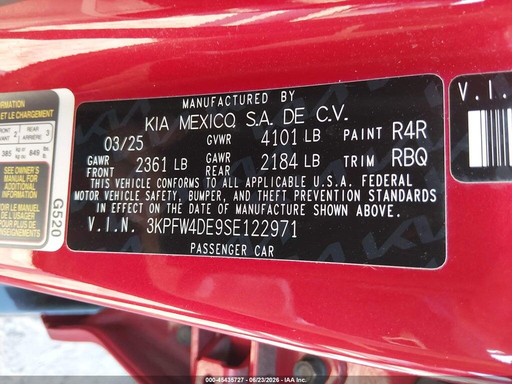 3KPFW4DE9SE122971 2025 KIA K4 photo no. 9