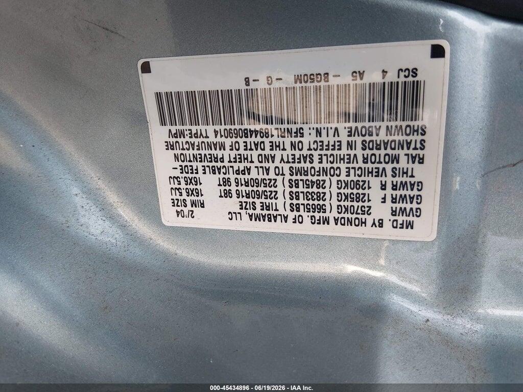 5FNRL18944B069014 2004 HONDA ODYSSEY photo no. 9