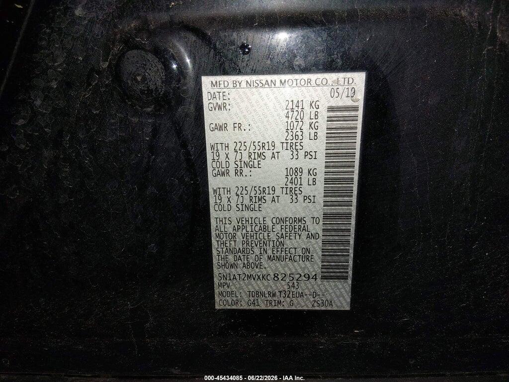 5N1AT2MVXKC825294 2019 NISSAN ROGUE photo no. 9
