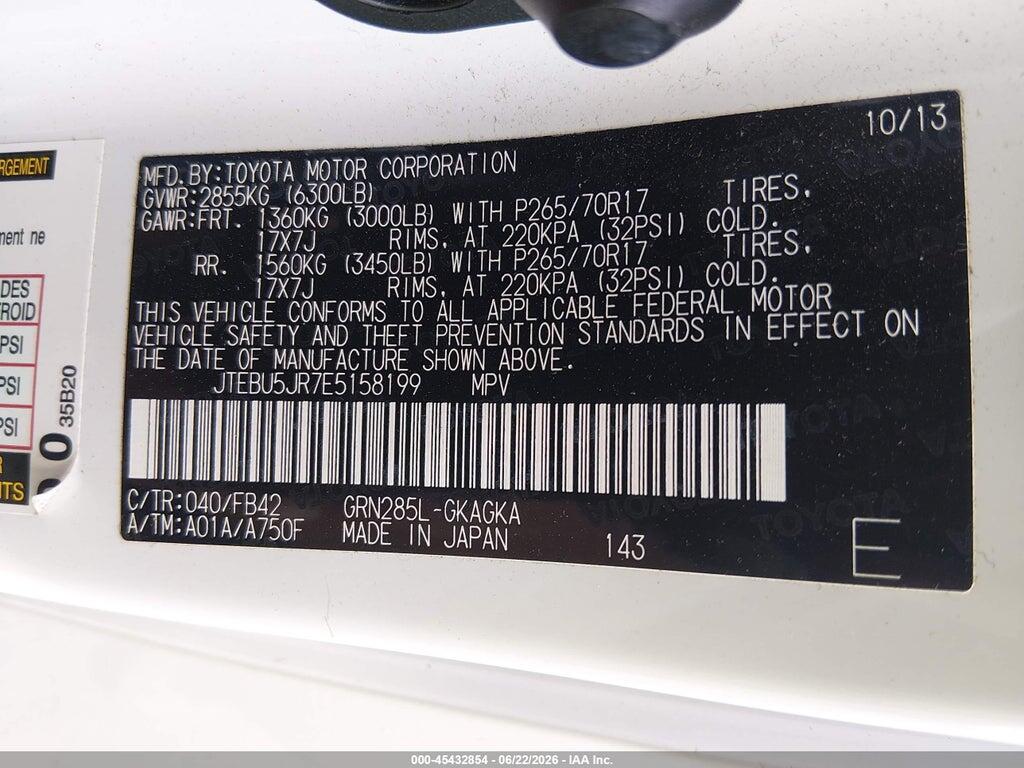JTEBU5JR7E5158199 2014 TOYOTA 4RUNNER photo no. 9