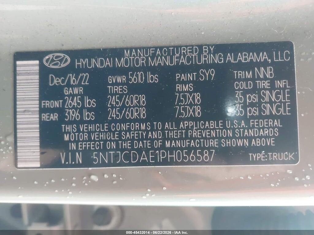 5NTJCDAE1PH056587 2023 HYUNDAI SANTA CRUZ photo no. 9