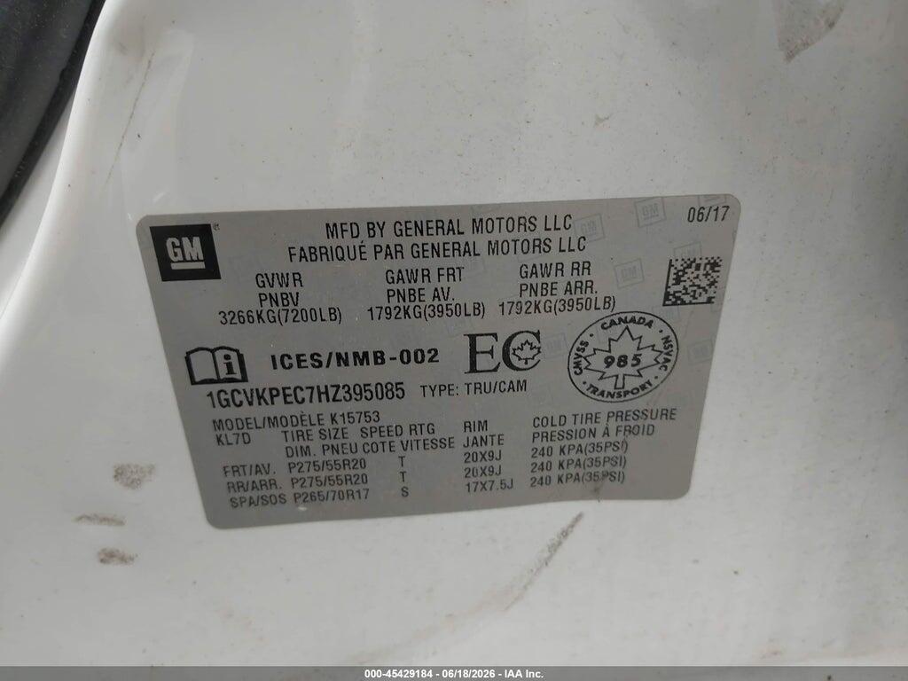 1GCVKPEC7HZ395085 2017 CHEVROLET SILVERADO 1500 photo no. 9
