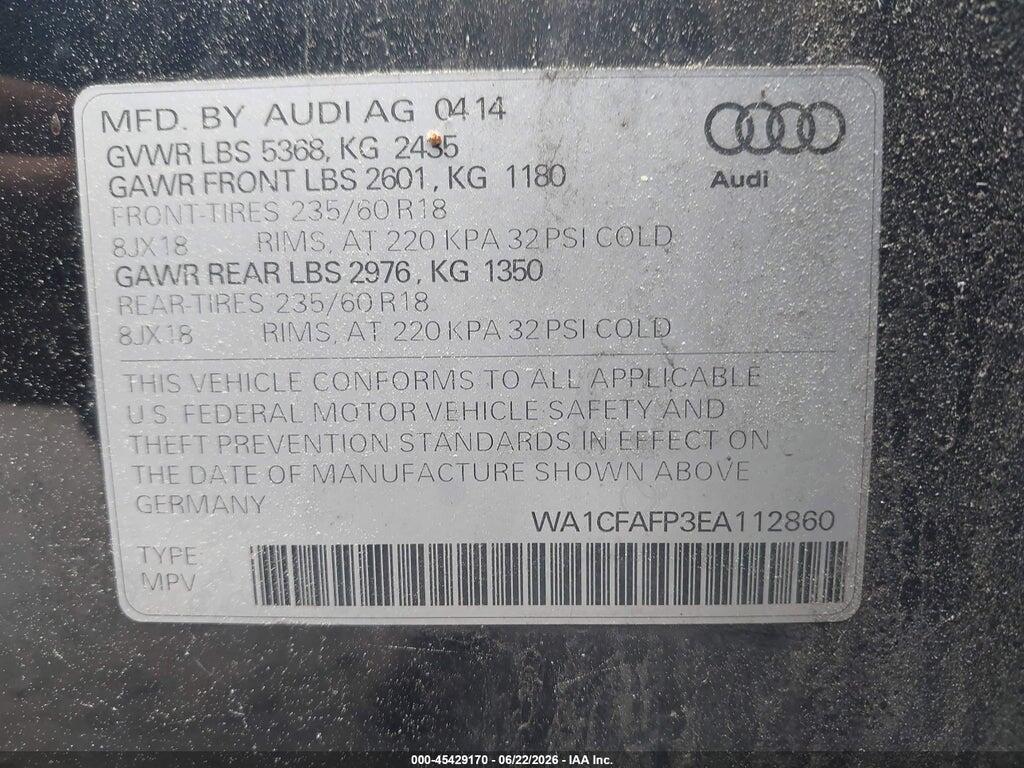 WA1CFAFP3EA112860 2014 AUDI Q5 photo no. 9