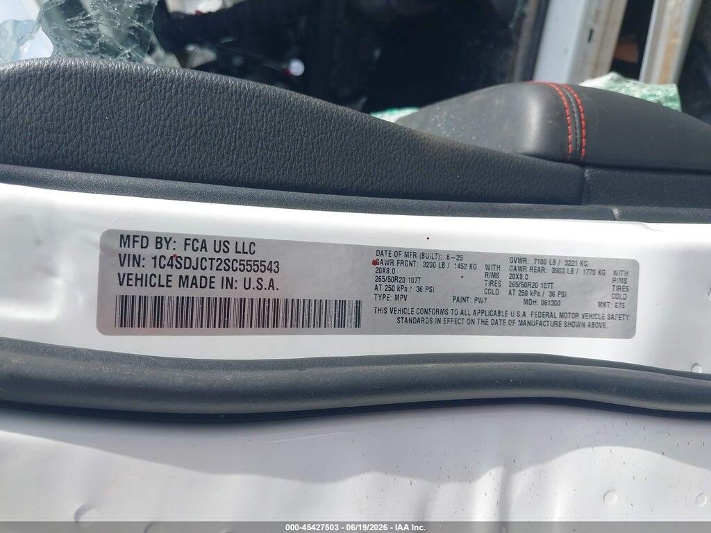 1C4SDJCT2SC555543 2025 DODGE DURANGO photo no. 9