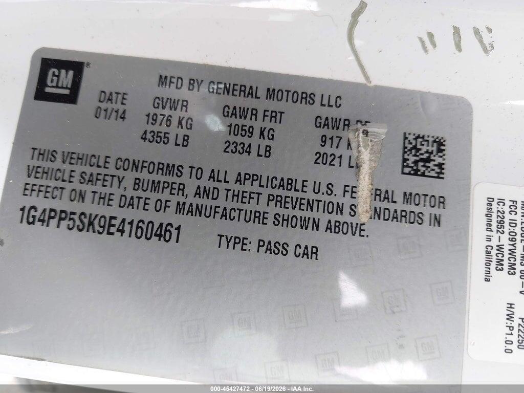 1G4PP5SK9E4160461 2014 BUICK VERANO photo no. 9