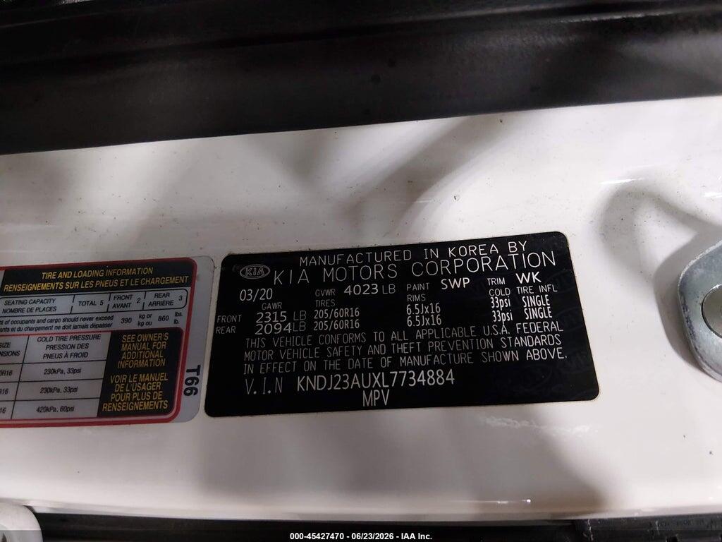 KNDJ23AUXL7734884 2020 KIA SOUL photo no. 9