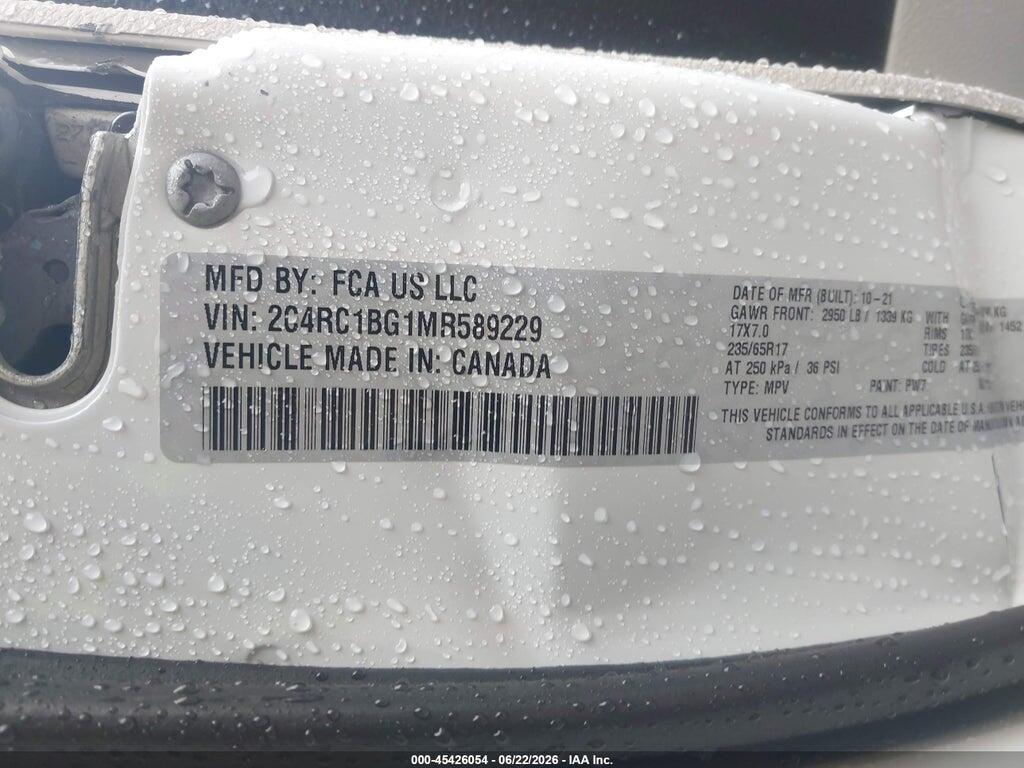 2C4RC1BG1MR589229 2021 CHRYSLER PACIFICA photo no. 9