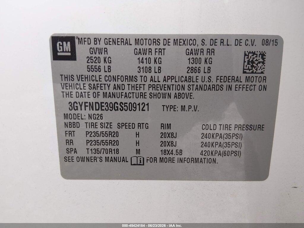 3GYFNDE39GS509121 2016 CADILLAC SRX photo no. 9