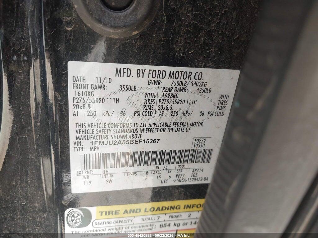 1FMJU2A55BEF15267 2011 FORD EXPEDITION photo no. 9