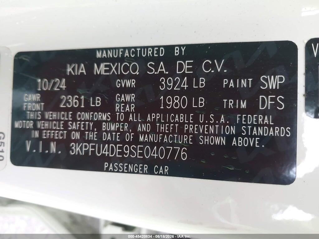 3KPFU4DE9SE040776 2025 KIA K4 photo no. 9