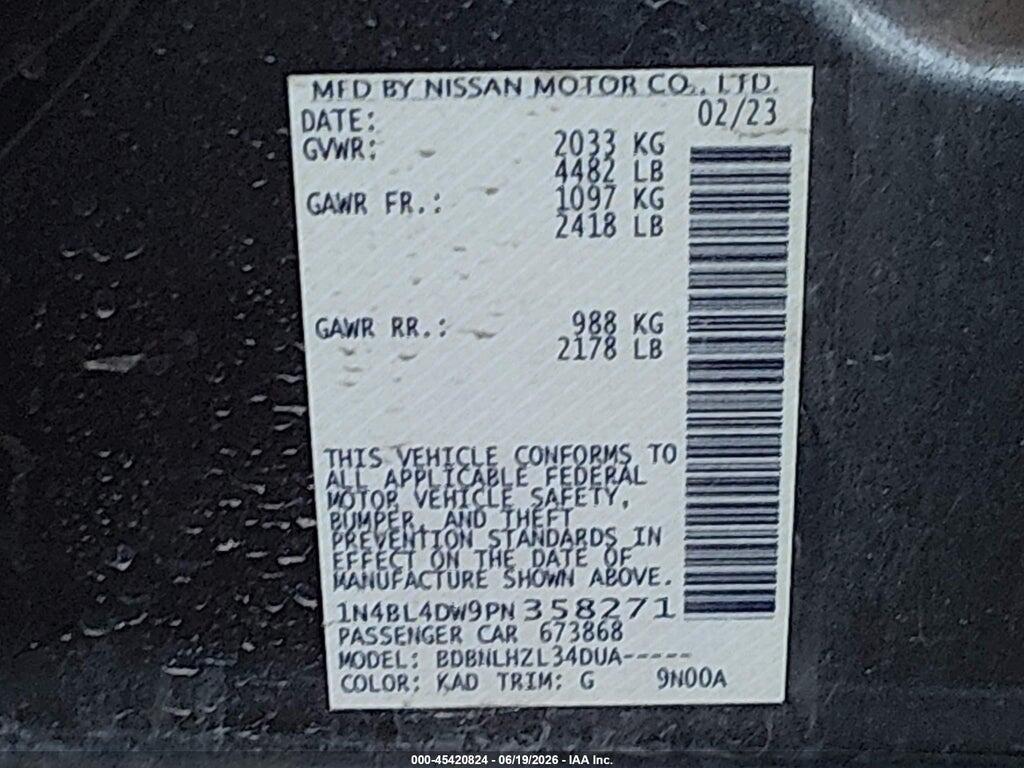 1N4BL4DW9PN358271 2023 NISSAN ALTIMA photo no. 9