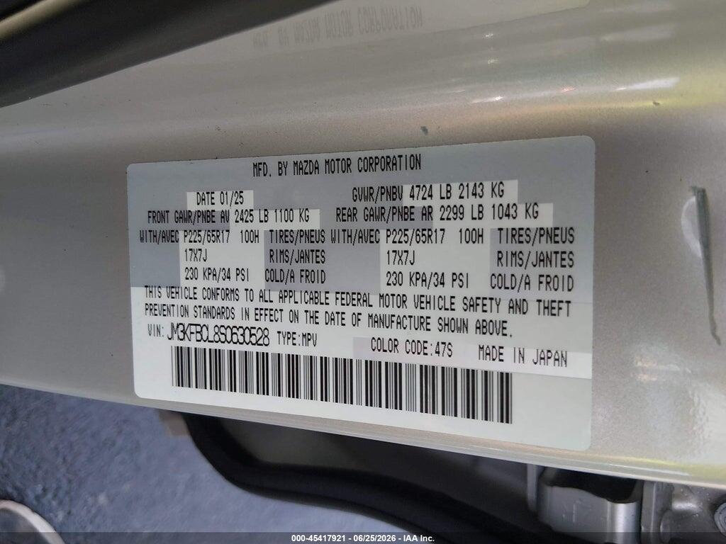 JM3KFBCL8S0630528 2025 MAZDA CX-5 photo no. 9