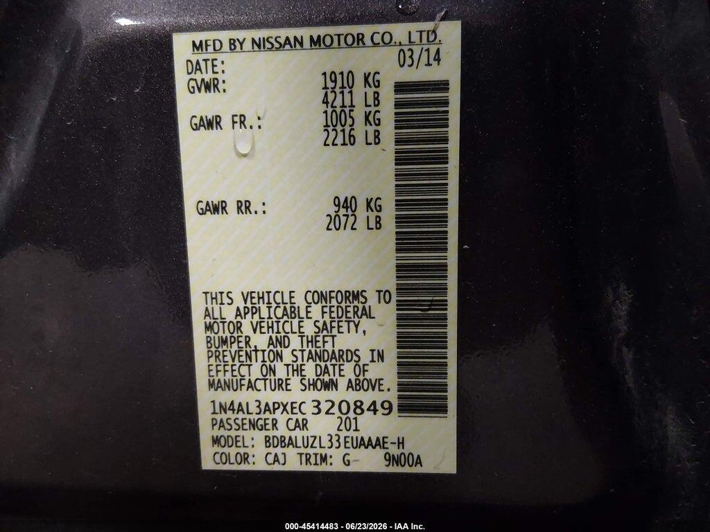 1N4AL3APXEC320849 2014 NISSAN ALTIMA photo no. 9