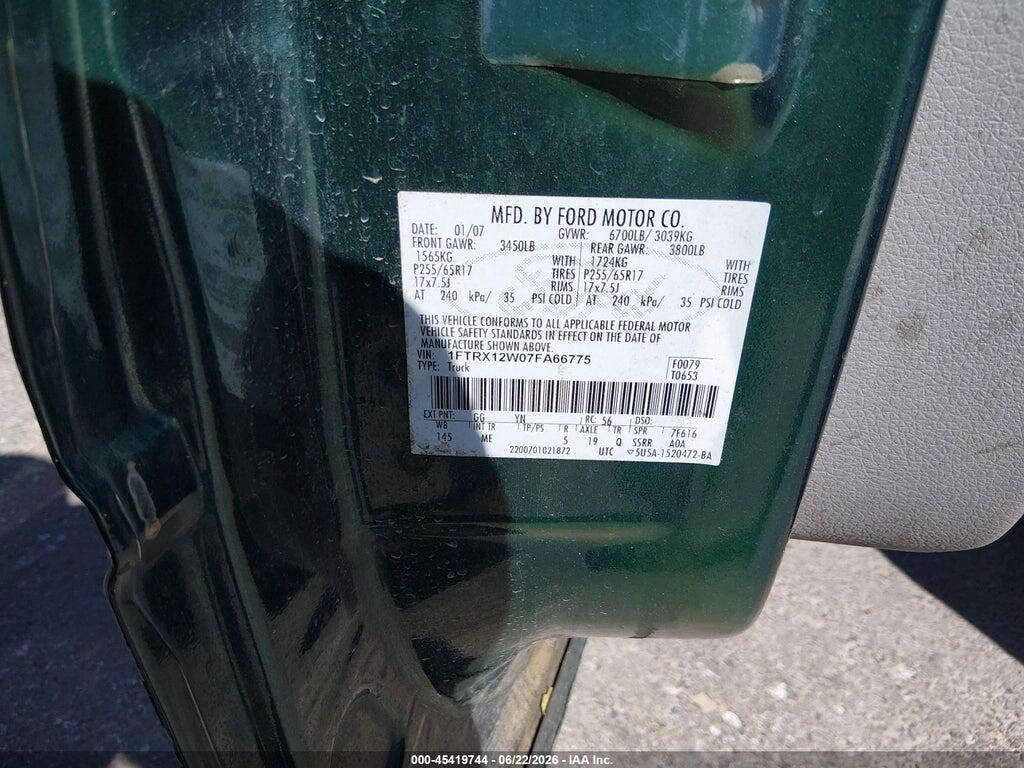 1FTRX12W07FA66775 2007 FORD F-150 photo no. 9