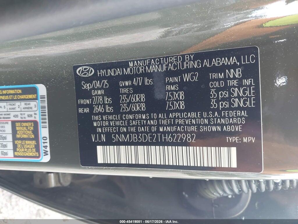 5NMJB3DE2TH622982 2026 HYUNDAI TUCSON photo no. 9