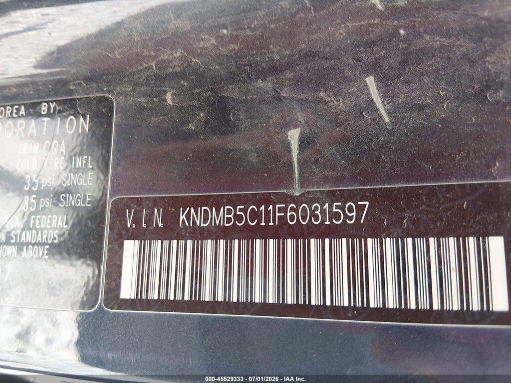KNDMB5C11F6031597 2015 KIA SEDONA photo no. 9